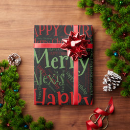 Persoonlijke Naam Prettig Kerstmis Verjaardag Grap Cadeaupapier