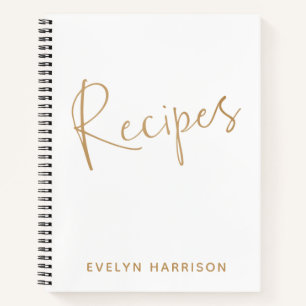 Persoonlijke naam Recipe Journal in White Notitieboek