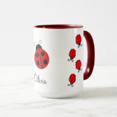 Persoonlijke naam Red LadyBug Mok (Voorkant rechts)