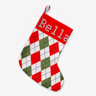 Persoonlijke naam Red Ugly Sweater Pattern Kleine Kerstsok