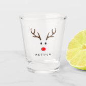 Persoonlijke naam Reindeer Xmas Holiday Shot Glas (Voorkant)