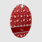 Persoonlijke naam rode glitter santas ornament (voorkant)