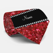 Persoonlijke naam rode glitter stropdas (Opgerold)