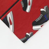 Persoonlijke naam rode hockeyschaatsen fleece deken (Hoek)