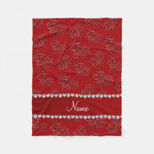 Persoonlijke naam rode luipaard fleece deken