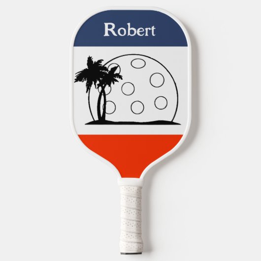Persoonlijke naam Rode Witte Zeevaart Blauw Pickleball Paddle (Voorkant)