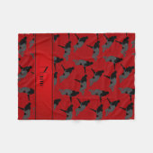 Persoonlijke naam rood worstelen fleece deken (Voorkant (Horizontaal))
