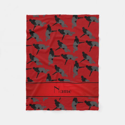 Persoonlijke naam rood worstelen fleece deken (Voorkant)