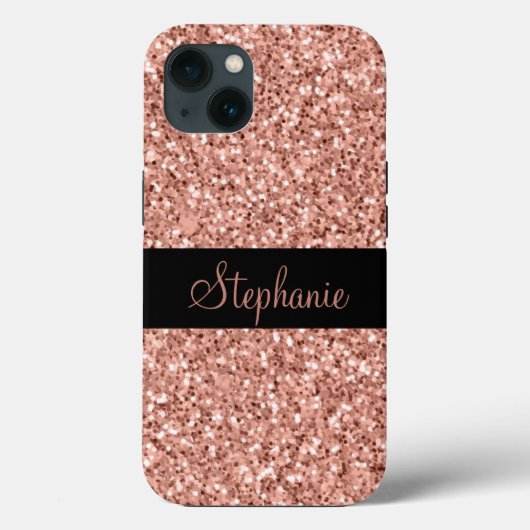 Persoonlijke naam Roos Gold Glitter Sparkle Case-Mate iPhone Case (Achterkant)
