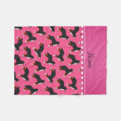 Persoonlijke naam roze Bernese Mountain-honden Fleece Deken (Voorkant (Horizontaal))