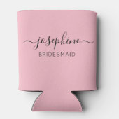 Persoonlijke naam Roze Bridesmaid Blikjeskoeler (Achterkant)