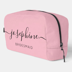 Persoonlijke naam roze bruidsmeisje make-up reis toilettasje