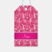 Persoonlijke naam roze cheerlead damask cadeaulabel (Achterkant)
