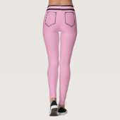 Persoonlijke naam roze en zwarte strepen leuk cade leggings (Achterkant)
