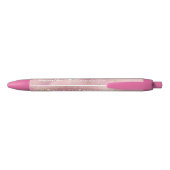 Persoonlijke naam Roze Gold Glitter Zwarte Inkt Pen (Achterkant)
