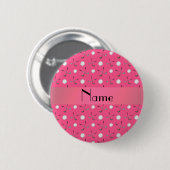 Persoonlijke naam roze golfballen ronde button 5,7 cm (Voorkant /achterkant)