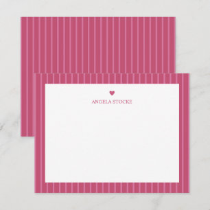Persoonlijke naam roze hart notitiekaartje