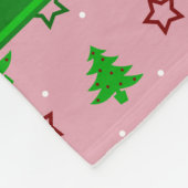Persoonlijke naam roze kerststerren fleece deken (Hoek)