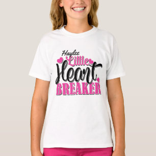 Persoonlijke NAAM Roze Little Heart Breaker T-shirt