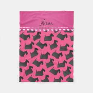 Persoonlijke naam roze schotse doodshonden fleece deken