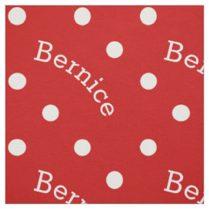Persoonlijke naam Ruby Red Polka Dot Stof