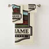 Persoonlijke naam Rustic Farmhouse Old Windmill Bad Handdoek (Insitu)