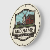 Persoonlijke naam Rustic Farmhouse Old Windmill Grote Klok (Hoek)
