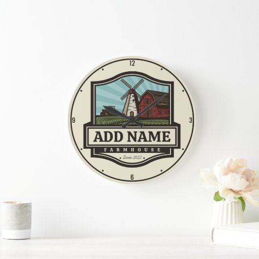 Persoonlijke naam Rustic Farmhouse Old Windmill Grote Klok (Huis)