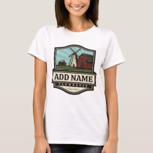 Persoonlijke NAAM Rustieke boerderij Oude windmole T-shirt