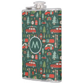 Persoonlijke naam rustige kerst kamperen heupfles (Links)