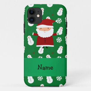 Persoonlijke naam santa green snewman iPhone 11 hoesje