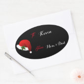 Persoonlijke naam Santa Hat Gift Label Sticker (Envelop)