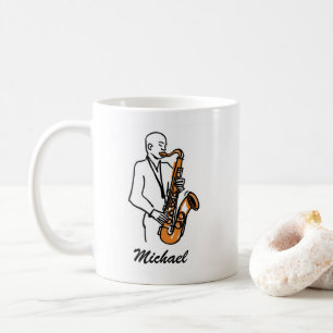 Persoonlijke naam saxofonist – Muziek liefhebber Koffiemok