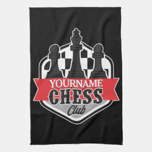 Persoonlijke NAAM Schakerclub Schaakmat Theedoek
