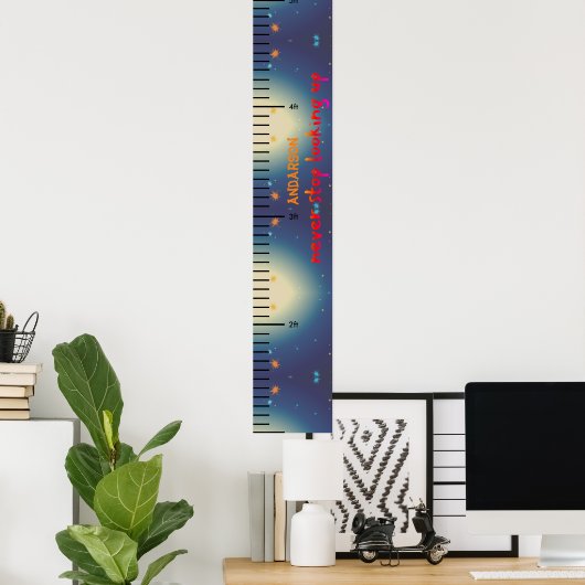 Persoonlijke naam Schattige babyjongen Groeimeter Poster (Thuiskantoor)