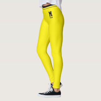Persoonlijke naam Schattige Gele En Zwarte Gestree Leggings
