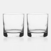 Persoonlijke naam sierlijk gepersonaliseerde monog whisky glas (Rechts)