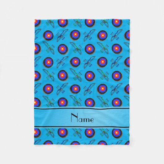 Persoonlijke naam sky blue archery fleece deken (Voorkant)