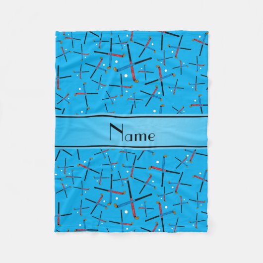 Persoonlijke naam sky blue field hockey fleece deken (Voorkant)