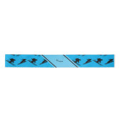 Persoonlijke naam sky blue ski-patroon lint (Voorkant)