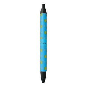 Persoonlijke naam sky blue tennisballen rackets zwarte inkt pen