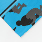 Persoonlijke naam sky blue worstling fleece deken (Hoek)