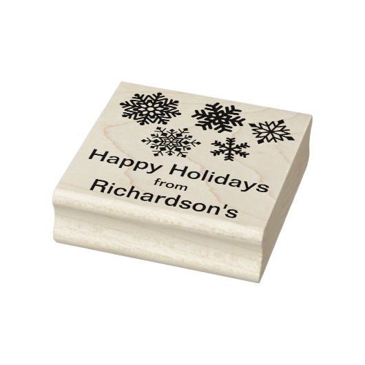 Persoonlijke naam Snowflakes kerstKaart of Label Rubberstempel (Stempel)