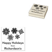 Persoonlijke naam Snowflakes kerstKaart of Label Rubberstempel (Gestempeld)