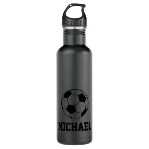 Persoonlijke naam Soccer Black Waterfles