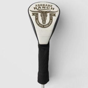 Persoonlijke NAAM Stier Schedel Westerse Ranch Golfheadcover