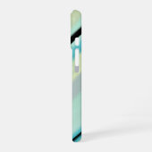 Persoonlijke Naam Tranquil Turquoise Strepen iPhone 16 Hoesje (Linkerkant)