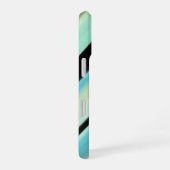 Persoonlijke Naam Tranquil Turquoise Strepen iPhone 16 Hoesje (Rechterkant)