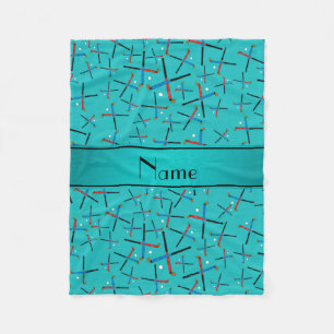 Persoonlijke naam turquoise field hockey fleece deken