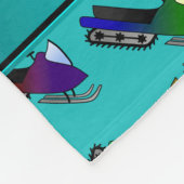 Persoonlijke naam turquoise snowmobiles fleece deken (Hoek)